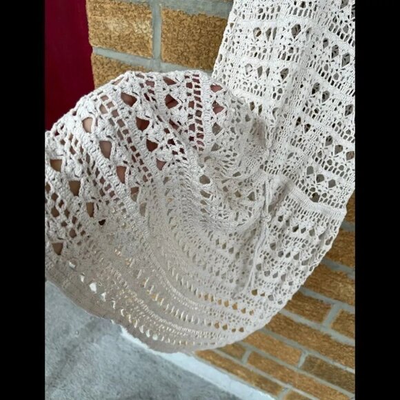 Vince Creme Crochet Lace Boho Sun Dress M - Picture 6 of 9